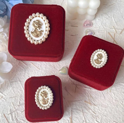 Jewelry Box Vintage Velvet Ring Pendant Bracelet Necklace Display Organizer Gift
