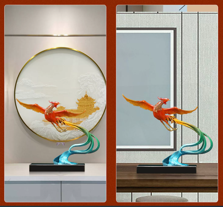 Bronze Phoenix Ornament Flying Mascot《瑞凤呈祥》