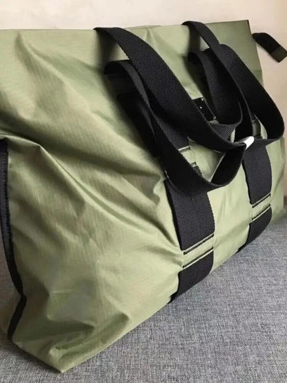 Women Men Zipper Shoulder Bag Travel Tote Shopping Bags