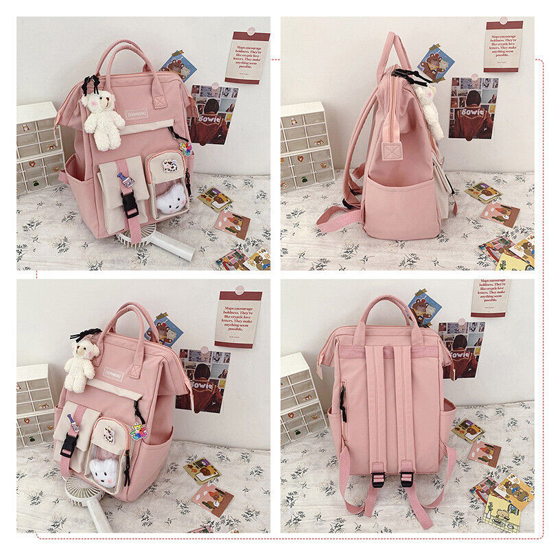 Large Teens Nylon Backpacks College School Bag Teenage Girl Cute Travel Rucksack