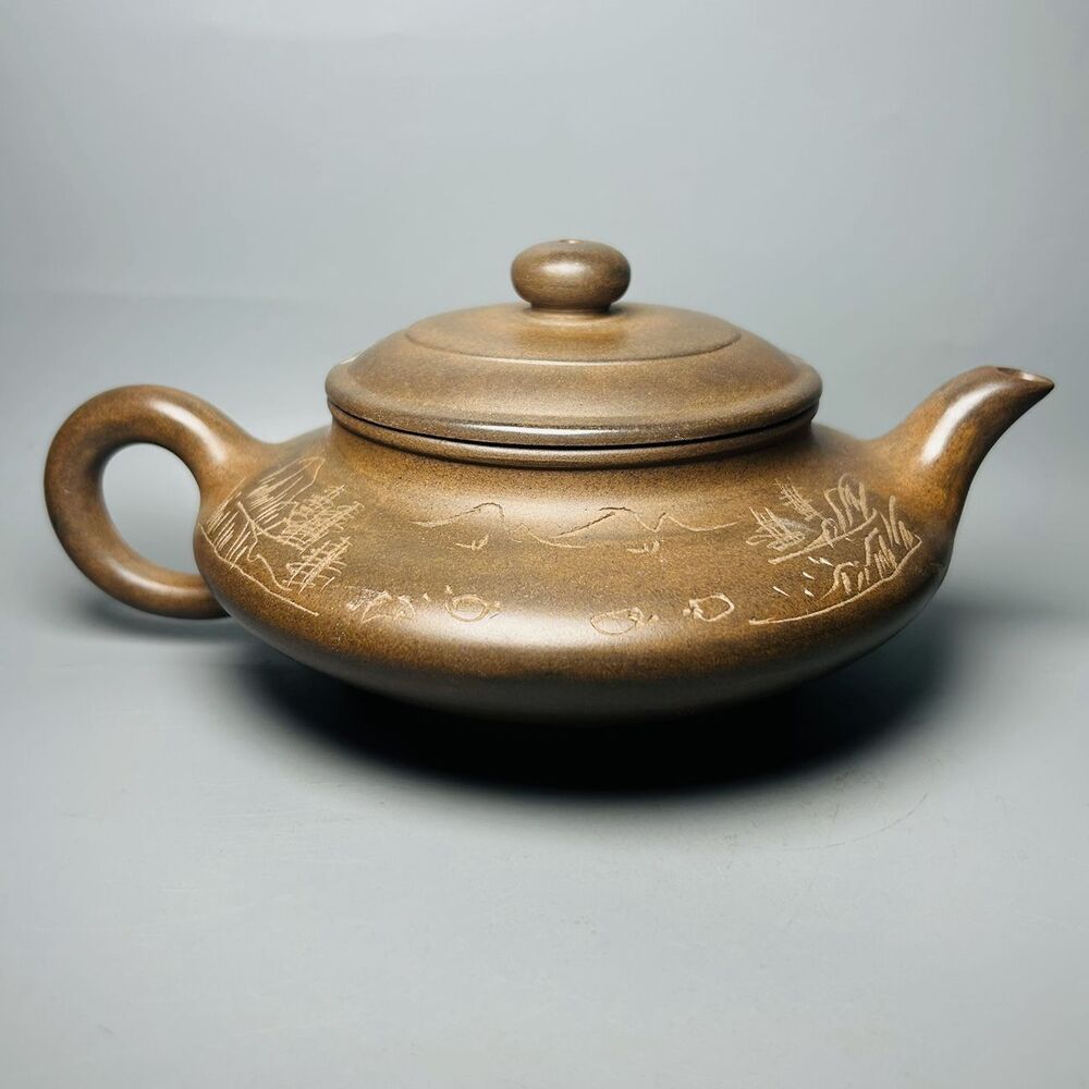 Chinese Yixing Purple Clay Teapot Zisha Ceramic Landscape Teaware Collection Art
