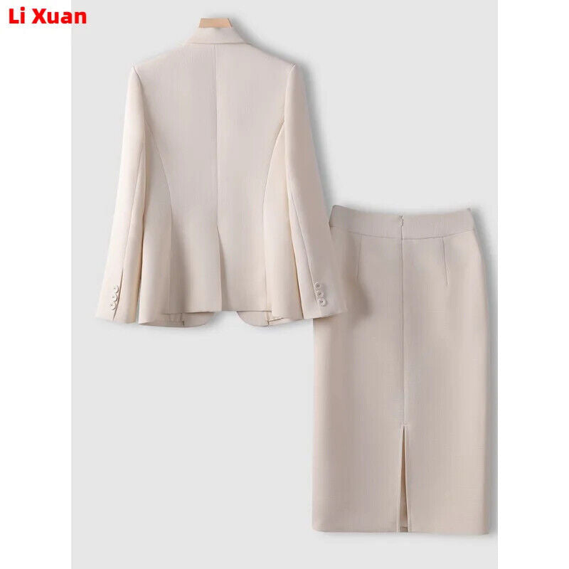 Outfits Women, Blazer Skirts Suit Office Uniform Jacket Skirts 2-Piece Set
