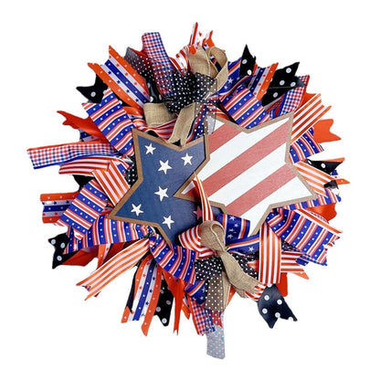 Fourth Of July Door Wreath Decorative Large Hanging For Outside Porch Wall Decor