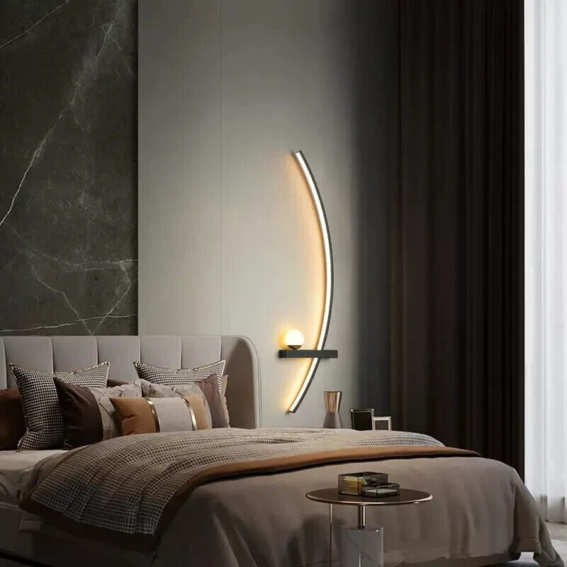 LED Wall Lamps Modern Black Gold Interior Nordic Art TV Home Decor Sconce Lights