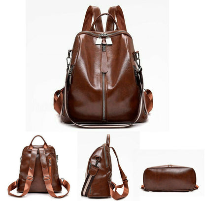 Womens Ladies PU Leather Handbags Backpack Shoulder Bags Back To School Rucksack