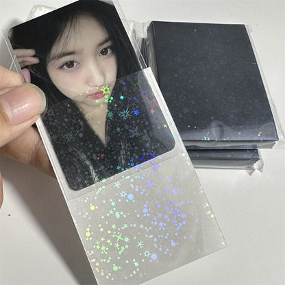 Photo Cards Protective Case 50Pcs Glittery Stars Toploader Bag Sleeves 6.1x9.1cm