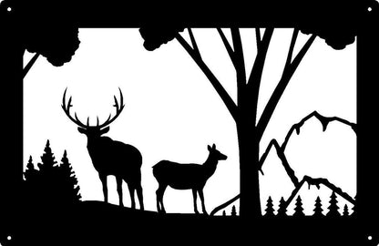 Wildlife Wall Art - Elk Overlook -Size 13.8" x 9" Metal Wall Art