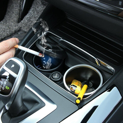 Multi-function Auto Interior Supplies LED Car Ashtray Garbage Storage Container