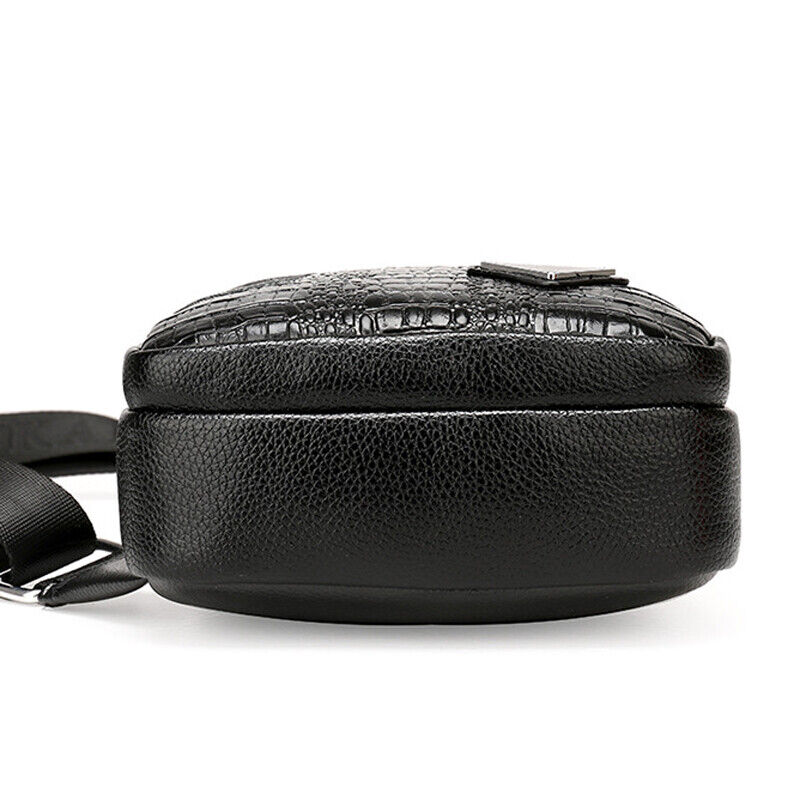 Men's Leather Crocodile Pattern Sling Shoulder Bag Crossbody Bags Clutch Wallet