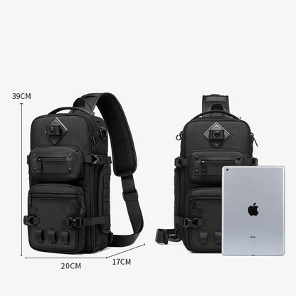 OZUKO Large Capacity Crossbody Bag, Outdoor Tactical Men's Bag Sling Backpack