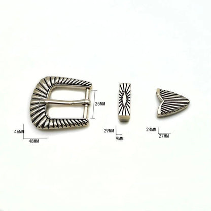 Women Belt Buckle 1'' 25mm Pin Simple Stripes Metal DIY Leathercraft Accessories