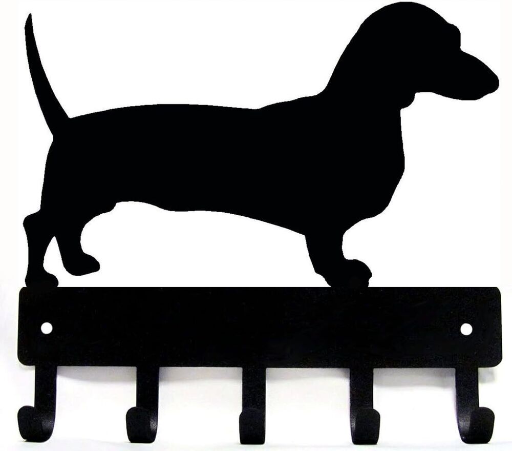 Dachshund Key Rack Dog Leash Hanger - 9 inch Wide/6x5 inch Metal Wall Art
