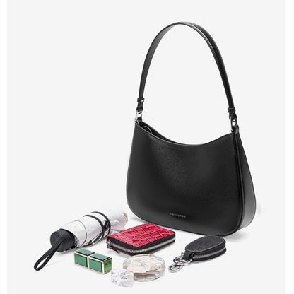 Genuine Leather Shoulder Bag Women Ladies Armpit Bag Cowhide Hobo Bag
