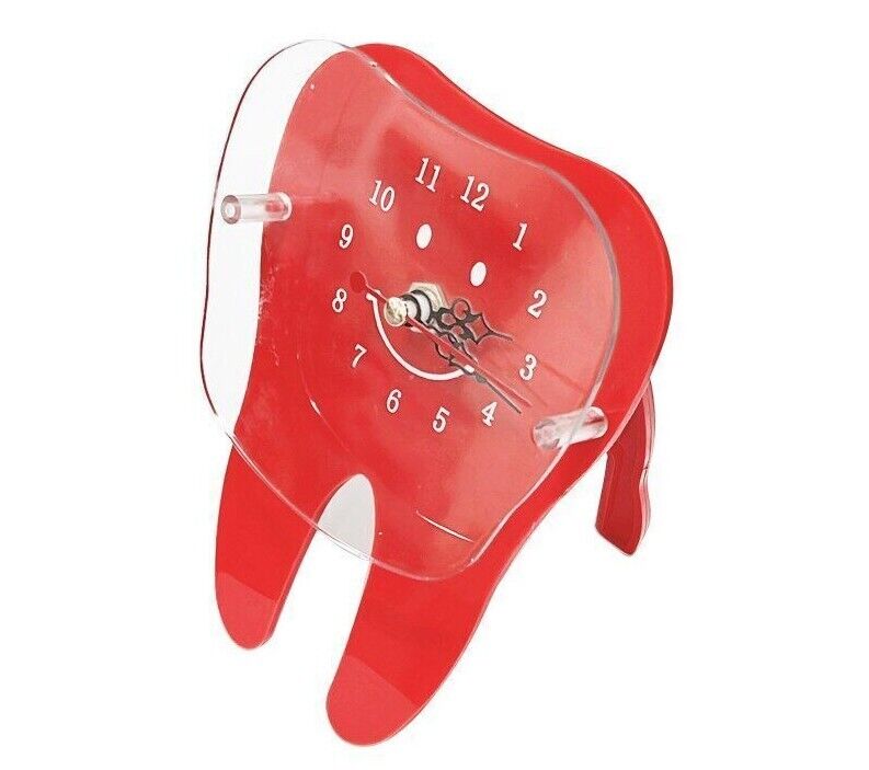 Table Clocks Dental Desk Decoration Small Tooth Shape Artcraft Ornaments 10x14cm