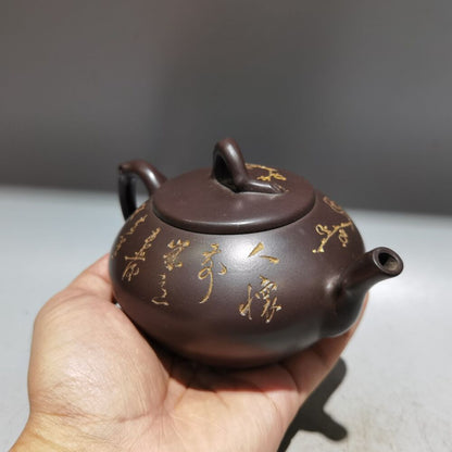 Fine vintage chinese yixing purple clay teapot zisha ceremony fashion gift small