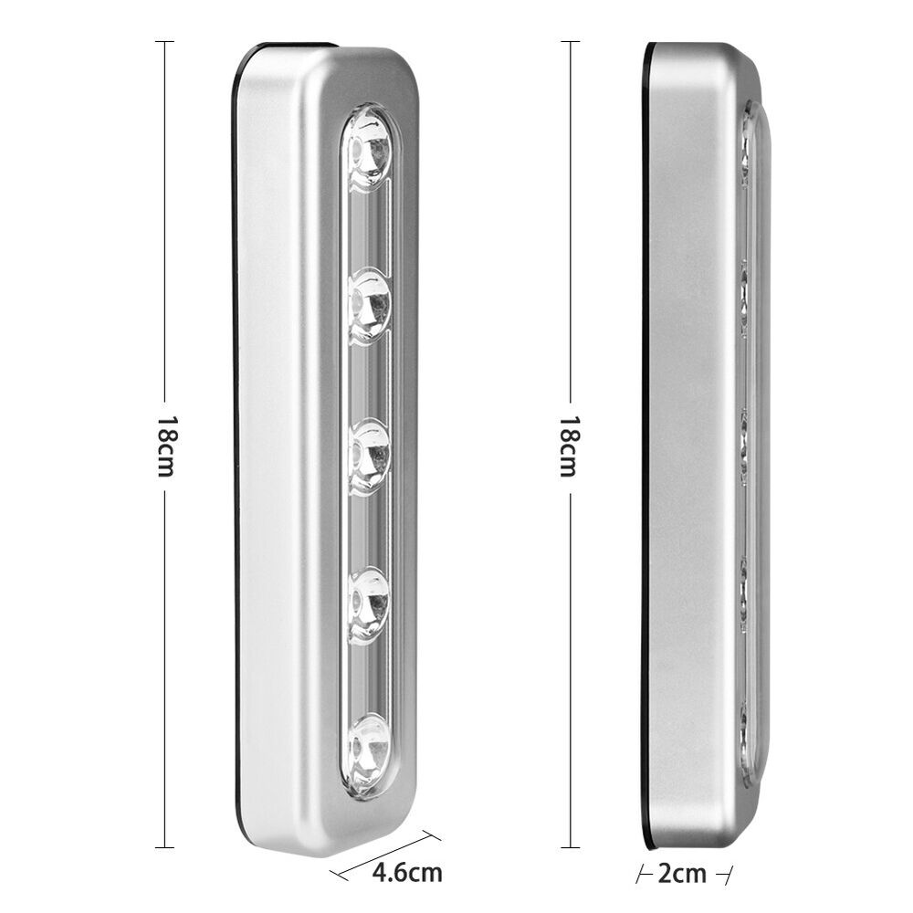 5 LED Wireless Cabinet Light LED With Adhesive Sticker Battery Powered Lamp New