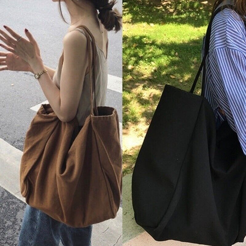Women Canvas Tote Shoulder Bag Ladies Large Capacity Durable Shopping Handbag#h