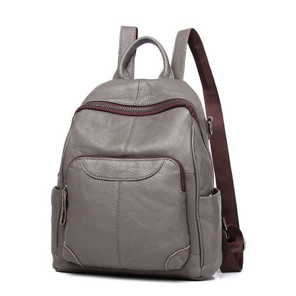 Soft Top Cow Leather Backpack, Women's Leather Travel Bag Crossbody Shoulder Bag