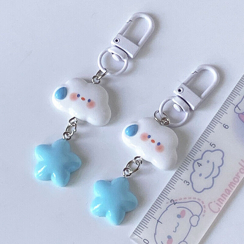 Cartoon Cloud And Star Keychain Car Keys Accessories Kawaii Keyring Bag Pendant