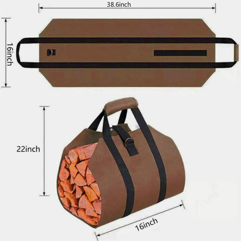 Canvas Heavy Duty Canvas Firewood Handling Tote Bag Firewood Storage Bag NEW