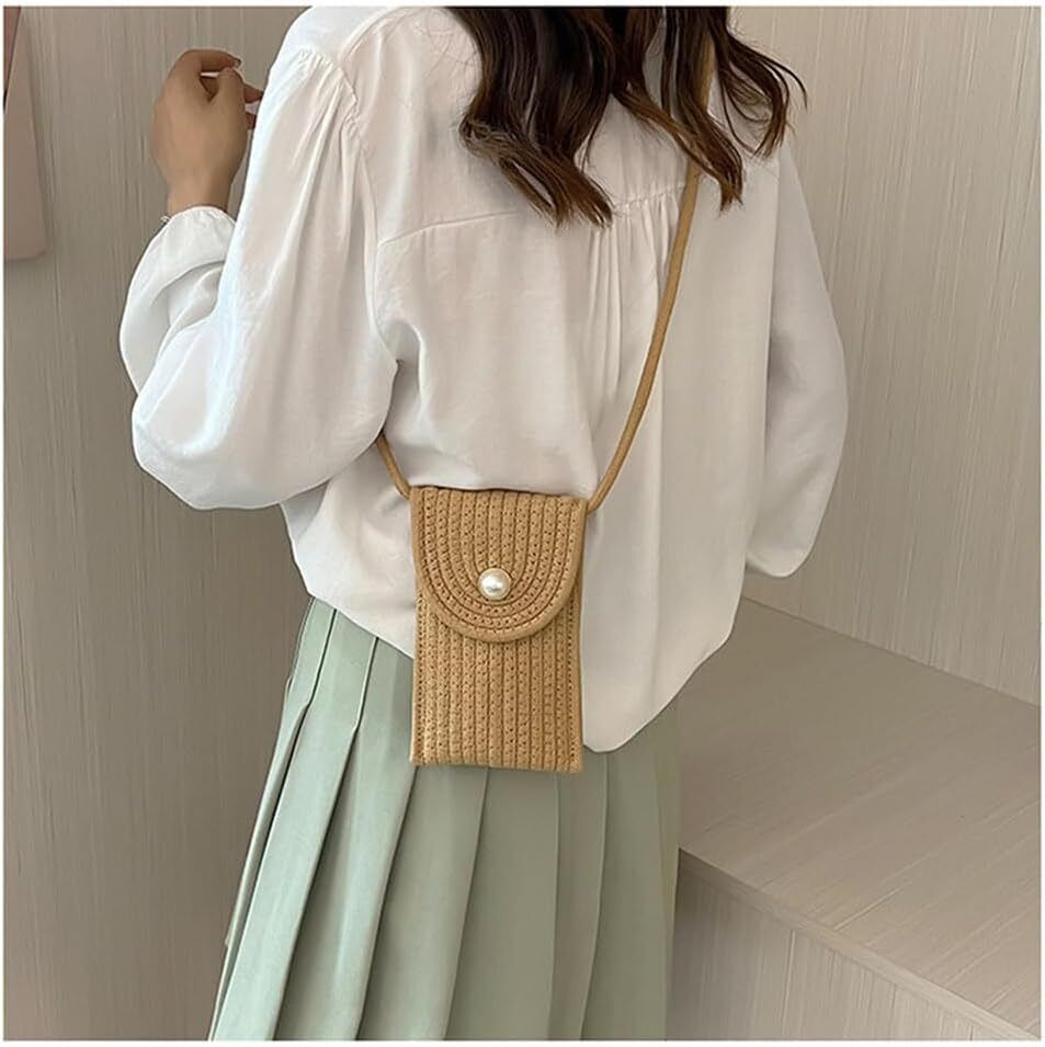 Hand Woven Crossbody Bags for Women Boho Style Cell Phone Purse Handbag Gift