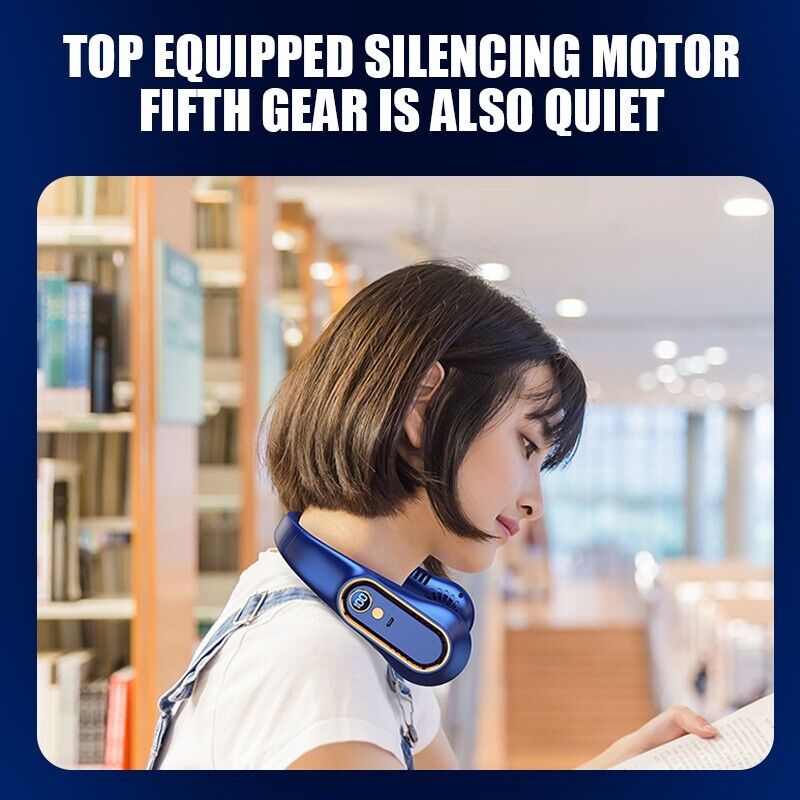 5000mAh USB Neck Hanging Fan Cooling Air Cooler Portable Little Air Conditioner
