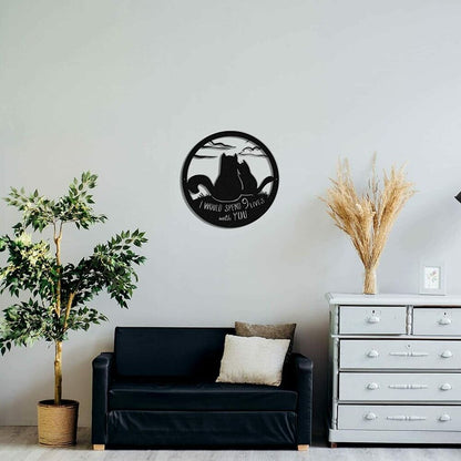 Metal Wall Art - Cat 9 Lives Crafts Metal Artwork Wall Stickers Shape Decoration