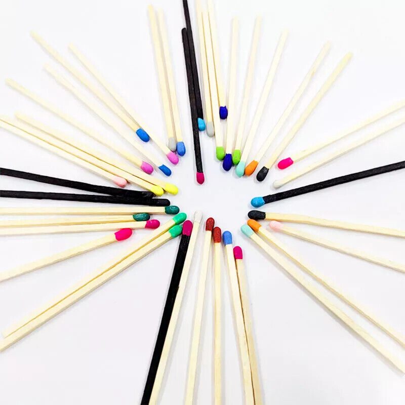 Matches 80Pcs Wood Various Size Colorful Match-Head Safety Lighting Candles Tool