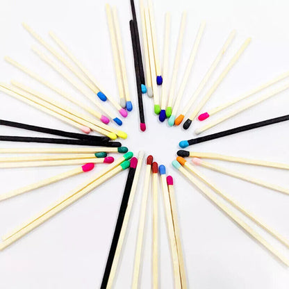 Matches 80Pcs Wood Various Size Colorful Match-Head Safety Lighting Candles Tool