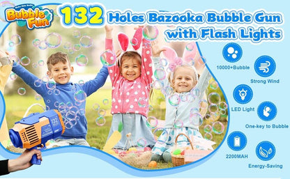 132Hole Magic Rocket Launcher Pink Bubble Gun Bubble Bazooka Bubble Machine Gift