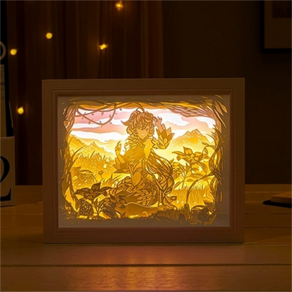 New Genshin Impact Hutao GanYu Paper Carving Lamp Touch Control Rechargeable
