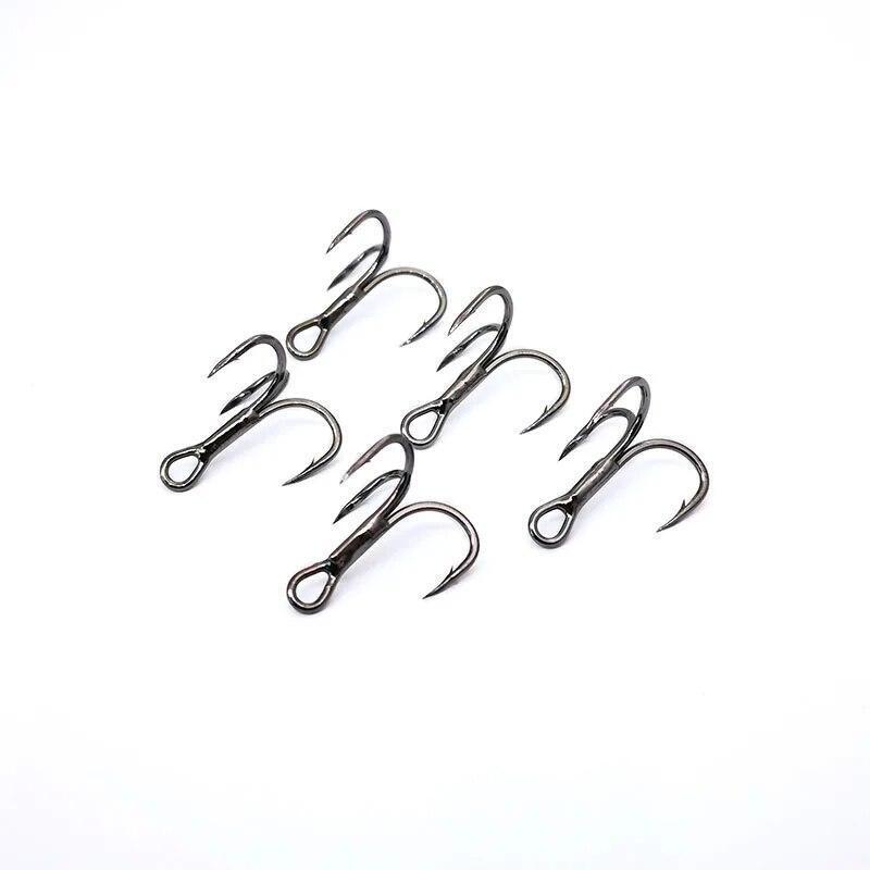 5 Hooks for Each Pack Black Nickle fishing Blade Forged Treble Hooks