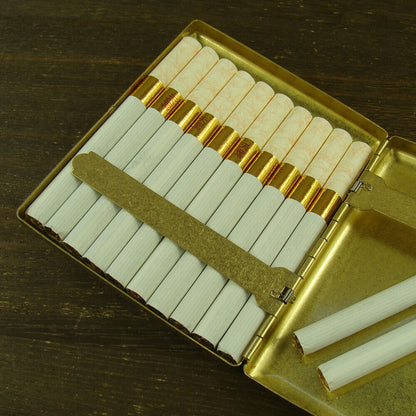 Collectable Brass Cigarette Case Holder Cigarette Box Holds 20 cigarettes