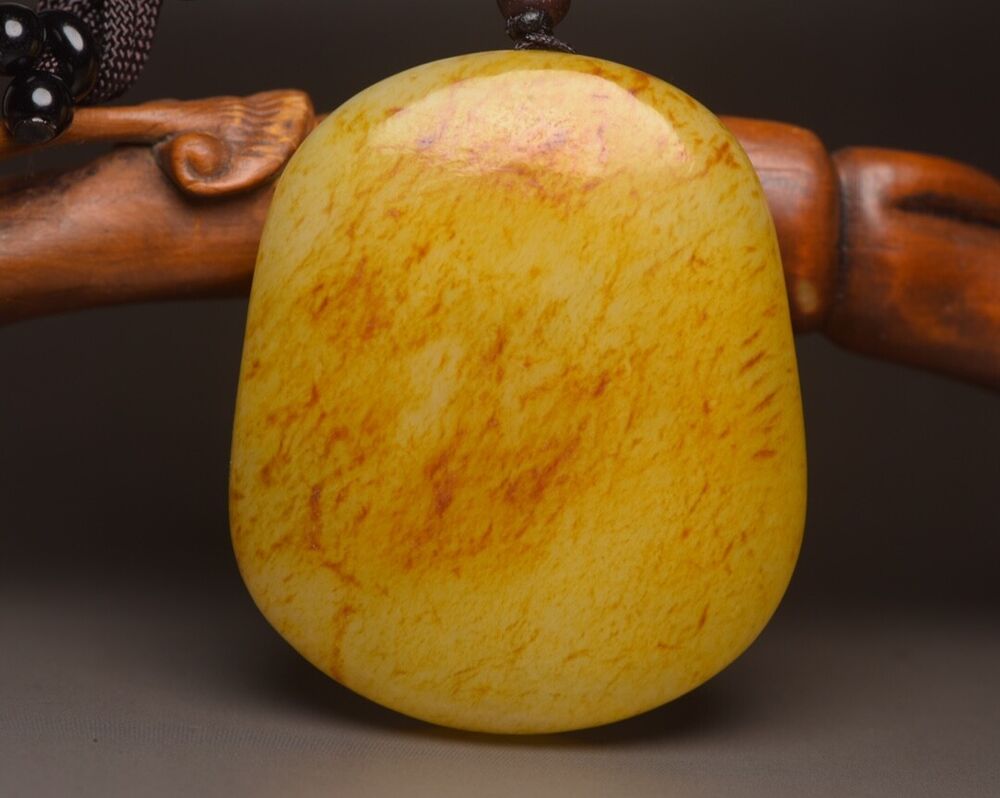 Chinese Natural Hetian Jade Carving Beast Child Statue Nice Pendant Jewelry Rare