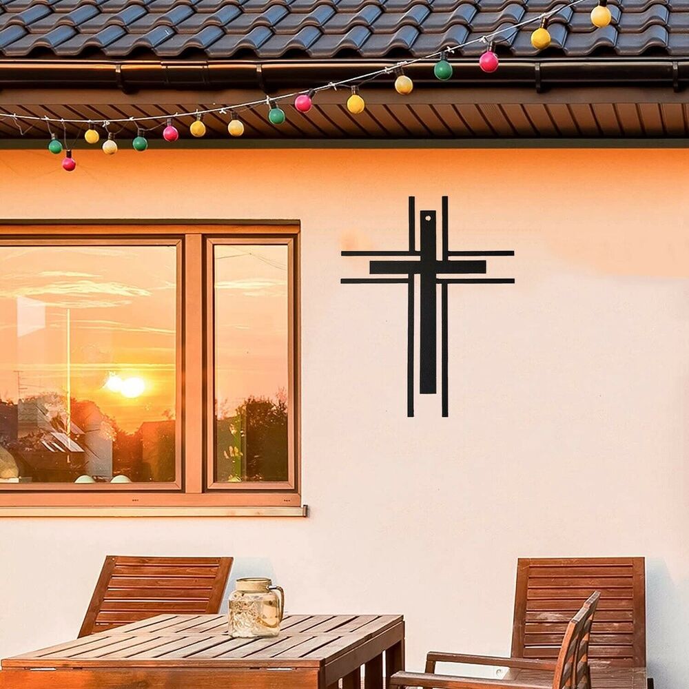 Metal Wall Cross Stickers Modern Design Wall Art Home Stickers for Living Room