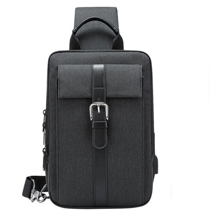 Men's Sling Backpack Oxford cloth Waterproof Crossbody Bag USB Port Sport Bags
