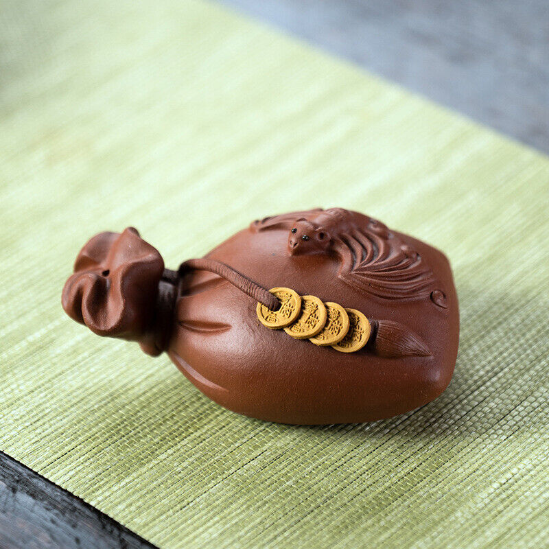 yixing zisha tea pet bat statue wealthy mascot money coin tea play creative new