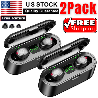 2 Set of Wireless Bluetooth Headphones for Cell Phones Tablet Universal Phone