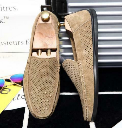 Leather Driving Mens Summer breathable Hollow Out Loafer Slip On Casual Shoes @