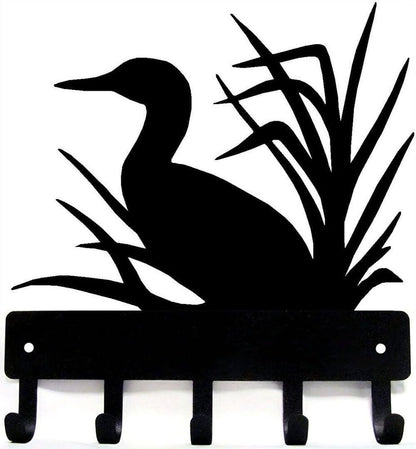 Loon Key Rack Hanger - 9 inch Wide Metal Wall Art