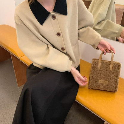 Women Winter Shoulder Bag Lamb Wool Autumn Cross-body Beige Khaki Girls