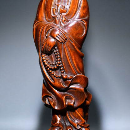 Wooden Carving Rosary Kwan Yin Statues Boxwood Sculptures Buddha Home Decor Art