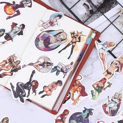 50Pcs/bag Pvc Waterproof Sexy beauty Girls Stickers For Skateboard Luggage DY-ca