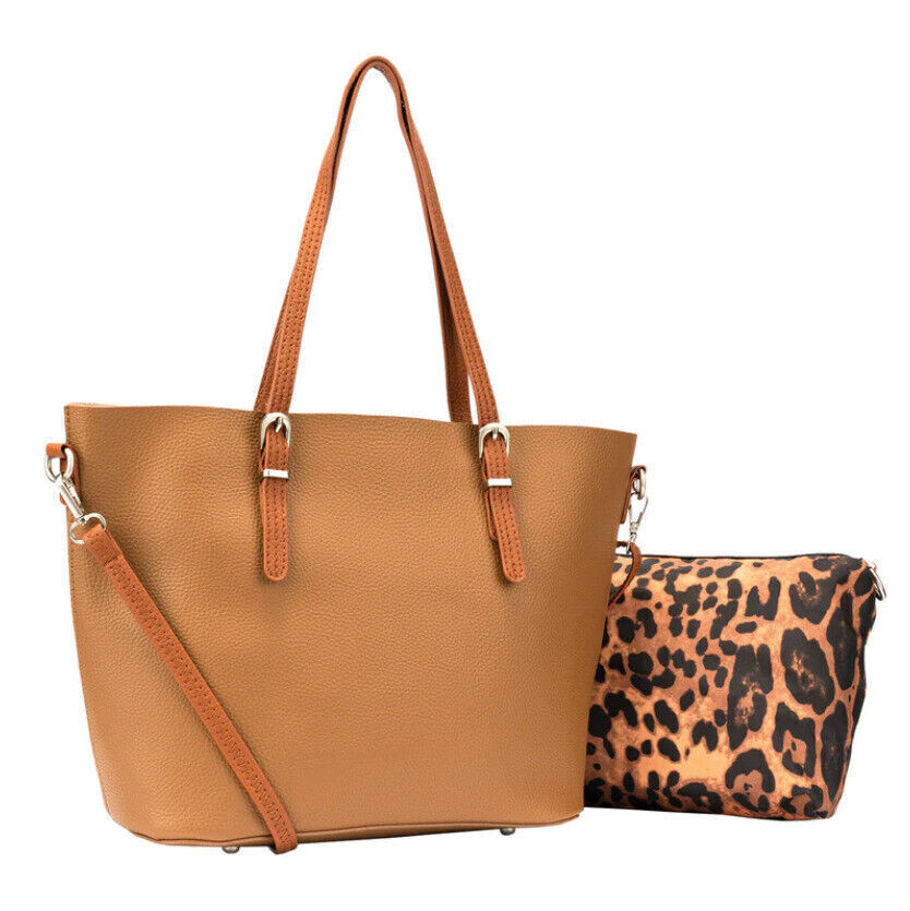 Celela PU Leather Studs Tote Shoulder Bag Crossbody Handbag Sets Purse W/ Wallet