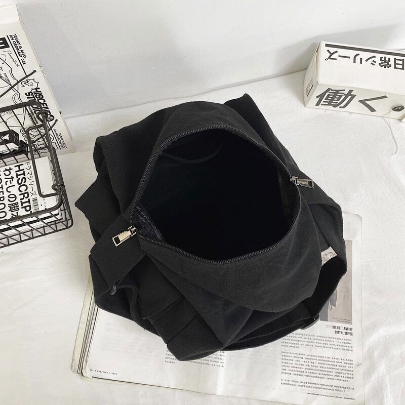 Portable Packages Black Nylon Shoulder Bags South Korean Style Travle Bags