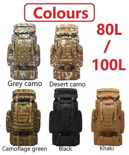 Mountaineering Bag 80L/100L Bag Backpacks Backpack Outdoors Camping Travel Bags
