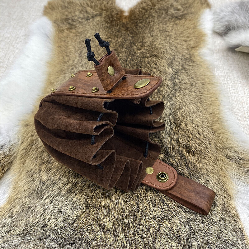 Medieval Vintage Waist Bag Hanging Belt Coin Purse Faux Leather Cosplay Props