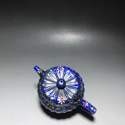 vintage chinese yixing purple clay teapot zisha ceremony carving Collectible art