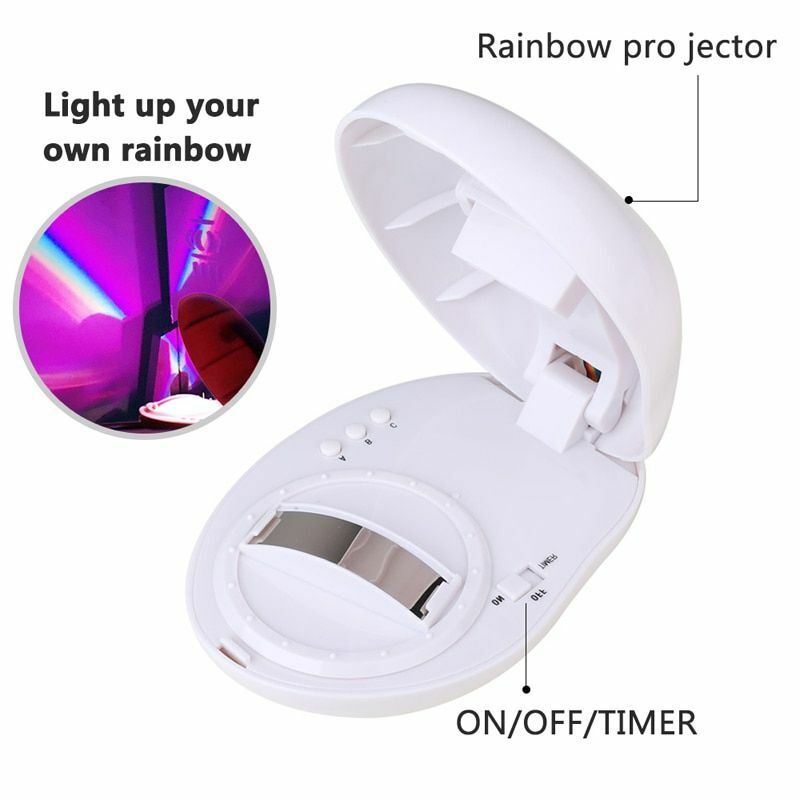 LED Night Light Rainbow Color Projection Lamp 3 Modes Style Decor Egg-Shaped ABS
