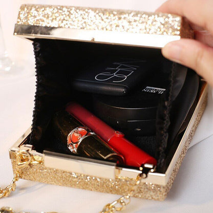 Handbags Ladies Clutch Bag Women Purses Rhinestone Handle Shape Bag